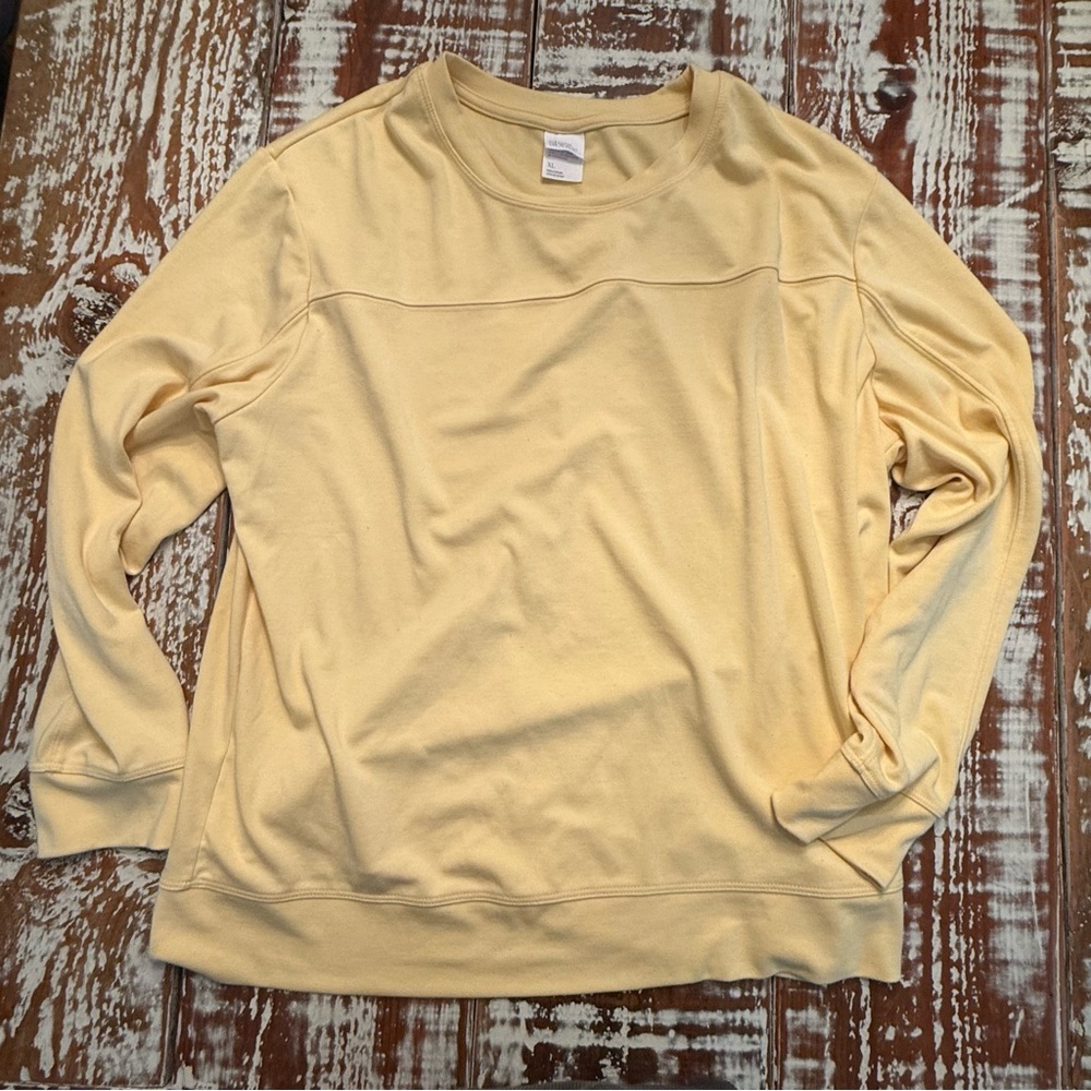 Stars Above Soft Yellow Lounge Pullover Sweatshirt XL